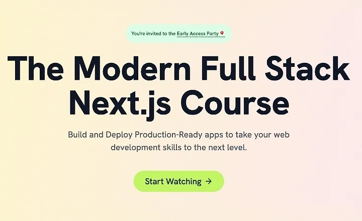 The Modern Full Stack Next.js Course