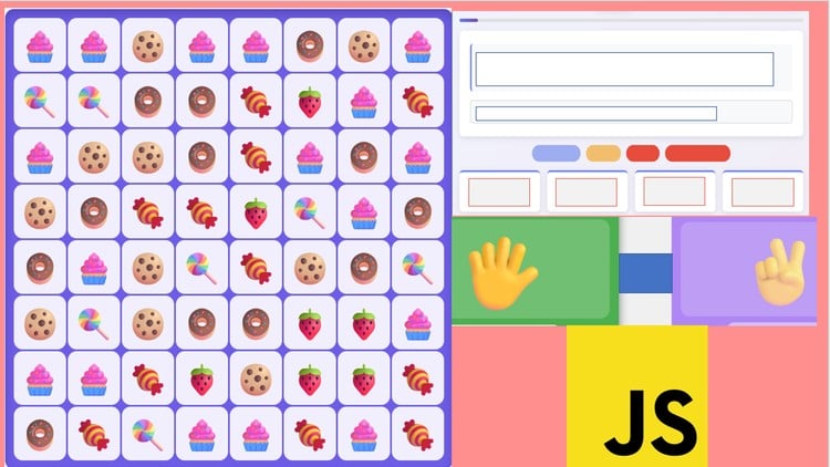 Build JavaScript Candy Crush Game & other Games Projects