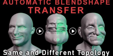 Auto Blendshape Transfer Different Topo