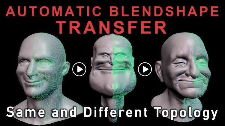 Auto Blendshape Transfer Different Topo