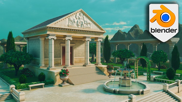 Stylized Blender 3D Environment: Greek Temple Workshop