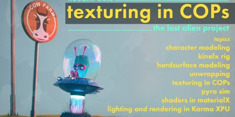 Houdini - Texturing in cops - the lost alien project