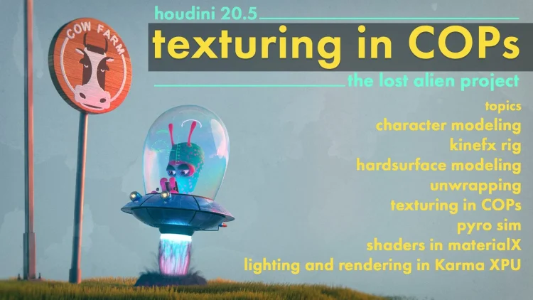 Houdini - Texturing in cops - the lost alien project
