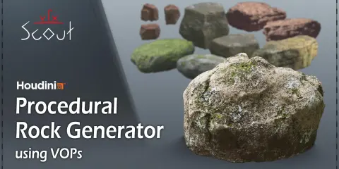 Procedural Rocks in Houdini using VOPs.