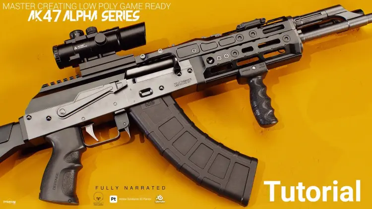 Master Creating Low Poly AK 47 Alpha in Blender and Substance 3D Painter | Fully Narrated