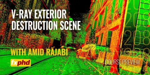 V-Ray Exterior Destruction Scene