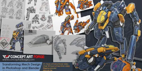 Transforming Mech Design in Photoshop and Blender